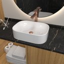 Ver imagem 2 de Cuba Pia de Banheiro Lavabo de Apoio Sobrepor - Branco