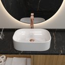 Ver imagem 3 de Cuba Pia de Banheiro Lavabo de Apoio Sobrepor - Branco