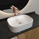 Ver imagem 1 de Cuba Pia de Banheiro Lavabo de Apoio Sobrepor - Branco