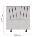 Ver imagem 2 de Cabeceira Estofada Bélgica 90cm Solteiro para Cama Colchão Box Quarto Suede Cinza Claro - Aurora