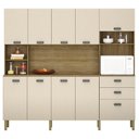Ver imagem 1 de Armário de Cozinha Mística 10 Portas 2 Gavetas MDF Freijó Vanilla Kit'S Paraná