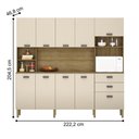Ver imagem 2 de Armário de Cozinha Mística 10 Portas 2 Gavetas MDF Freijó Vanilla Kit'S Paraná