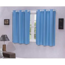Cortina Quarto Meia Parede 2,20x1,30M PVC Blackout Azul - 2 Cortina Quarto Meia Parede 2,20x1,30M PVC Blackout Azul - 2