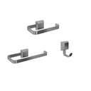 Ver imagem 1 de Kit Porta Papel Higiênico e Porta Toalha de Rosto Luxo + Cabide Lavabo Prata