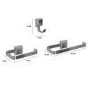 Ver imagem 2 de Kit Porta Papel Higiênico e Porta Toalha de Rosto Luxo + Cabide Lavabo Prata