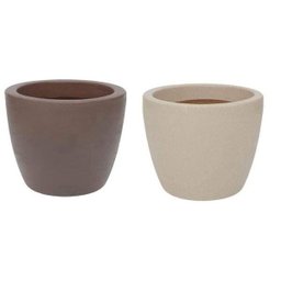 Vaso Plástico De Plantas Redondo Malta Marrom 24X20Cm Vasart - 3