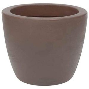 Vaso Plástico De Plantas Redondo Malta Marrom 24X20Cm Vasart