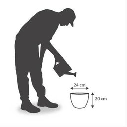 Vaso Plástico De Plantas Redondo Malta Marrom 24X20Cm Vasart - 4