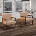 Ver imagem 3 de Kit 2 Poltronas Decorativas Trindade Estilo Industrial em Veludo Bege