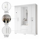 Ver imagem 6 de Guarda-roupa Casal Tijucas 4 Portas 2 Gavetas com Espelho Flex Branco/rosa - Pnr Móveis