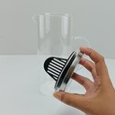 Ver imagem 3 de Jarra de Borossilicato 1,3L Transparente 22x10x10cm Água Suco Chá Bebidas Mesa