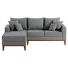 Sofá 3 Lugares Beny com Chaise Esquerdo Linho Cinza - 1