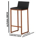 Ver imagem 4 de Banqueta Alta P/ Bancada Área Gourmet C/ Encosto e Apoio de Pés Courino Base Bronze - Twdecora