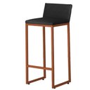 Ver imagem 1 de Banqueta Alta P/ Bancada Área Gourmet C/ Encosto e Apoio de Pés Courino Base Bronze - Twdecora
