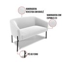 Ver imagem 7 de Sofá Namoradeira 2 Lugares Pé Ferro Preto Stella Bouclê D03 - D'Rossi Cor Off White