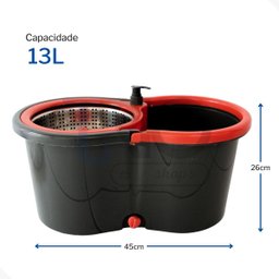 Mop Giratório 360 com Cesto em Inox Limpeza Geral Esfregão - 2