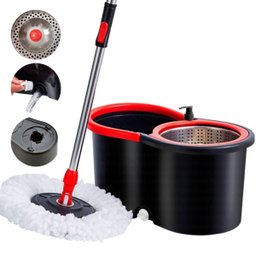 Mop Giratório 360 com Cesto em Inox Limpeza Geral Esfregão - 1