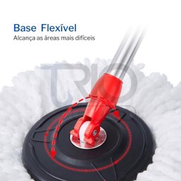 Mop Giratório 360 com Cesto em Inox Limpeza Geral Esfregão - 5