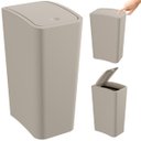 Ver imagem 2 de Lixeira Cesto de Lixo 8l com Tampa Click Retangular Banheiro Cozinha | Astra - Argila