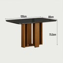 Ver imagem 5 de Conjunto Sala de Jantar Jade Gold 1,20m Tampo Chumbo 4 Cadeiras Jade Cinamomo/Linho Chumbo