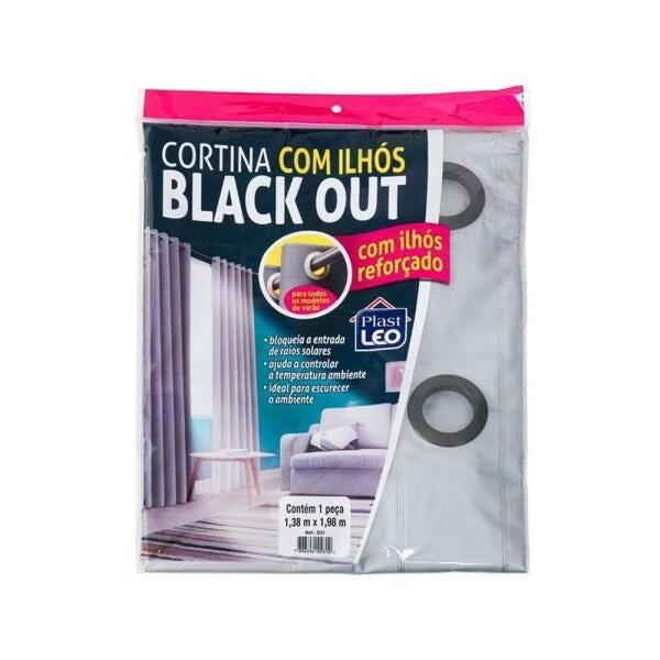 Cortina Corta Luz Blackout Blecaute com Ilhós 1,38x1,98 PVC - 2