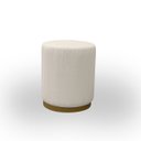 Ver imagem 4 de Puff Redondo Base Metálica para Sala Escritório Orgânico Confortável e Reforçado Bouclé