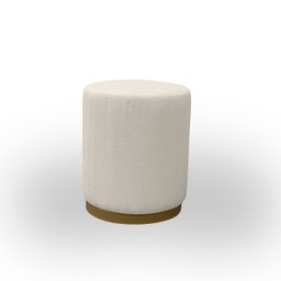 Puff Redondo Base Metálica para Sala Escritório Orgânico Confortável e Reforçado Bouclé - 4