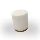 Ver imagem 5 de Puff Redondo Base Metálica para Sala Escritório Orgânico Confortável e Reforçado Bouclé