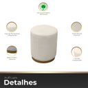Ver imagem 3 de Puff Redondo Base Metálica para Sala Escritório Orgânico Confortável e Reforçado Bouclé