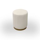 Ver imagem 1 de Puff Redondo Base Metálica para Sala Escritório Orgânico Confortável e Reforçado Bouclé