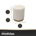 Ver imagem 6 de Puff Redondo Base Metálica para Sala Escritório Orgânico Confortável e Reforçado Bouclé