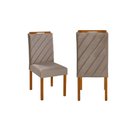 Ver imagem 3 de Conjunto Sala de Jantar 6 Lugares Lisy Mesa e Cadeiras Madeira Maciça Suede Móveis Mundial