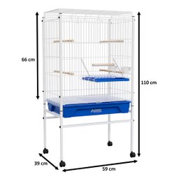 Viveiro Grande para Calopsita Papagaio Ringneck Aves Luxo - Azul - 2