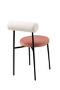 Ver imagem 2 de Cadeira Lana Base Aço Preto Assento Veludo Rosa Encosto Canelado Off White - Ooca Móveis