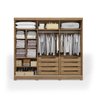 Guarda-roupa Casal 100% Mdf Kappesberg C/pés e 6 Espelhos 3 Portas de Correr 8 Gavetas Nogueira - 7