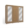 Guarda-roupa Casal 100% Mdf Kappesberg C/pés e 6 Espelhos 3 Portas de Correr 8 Gavetas Nogueira - 3