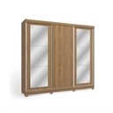 Ver imagem 4 de Guarda-roupa Casal 100% Mdf Kappesberg C/pés e 6 Espelhos 3 Portas de Correr 8 Gavetas Nogueira