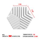 Ver imagem 5 de Kit 8 Painel Decorativo Hexagonal 3d Autoadesivo Preto e Branco 12 X 12cm