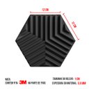 Ver imagem 3 de Kit 8 Painel Decorativo Hexagonal 3d Autoadesivo Preto e Branco 12 X 12cm