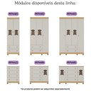 Ver imagem 6 de Guarda-roupa Infantil 62cm 2 Portas com Vidro e 2 Gavetas Fofura Multimóveis Mp4481 Madeirado/off