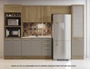 Ver imagem 1 de Armário de Cozinha Modulada Completa Reta 5 Peças 3,20m Botanic Kappesberg - Nogueira/Fendi