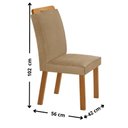 Ver imagem 4 de Conjunto Mesa de Jantar 120cm com 4 Cadeiras Estofadas Multimóveis Crrft-CON040 Madeirado/Off White