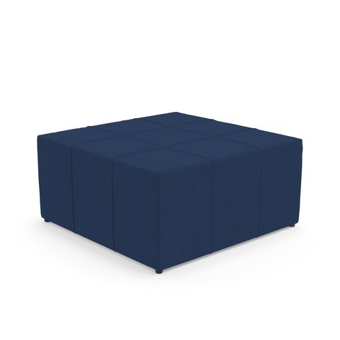 Puff Decorativo Para Sala de Estar Quadrado Milano 90x90cm W01 Suede Azul Marinho - Lyam Decor