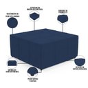 Ver imagem 3 de Puff Decorativo Para Sala de Estar Quadrado Milano 90x90cm W01 Suede Azul Marinho - Lyam Decor