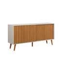 Ver imagem 2 de Aparador Ripado Madeira Off White MDF 160cm Trancoso Sala de Jantar Decorativo Hall de Entrada