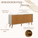 Ver imagem 3 de Aparador Ripado Madeira Off White MDF 160cm Trancoso Sala de Jantar Decorativo Hall de Entrada