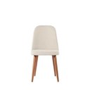 Ver imagem 5 de Kit de 2 Cadeiras de Madeira Maciça Estofada New Drop - Natural C/ Linho Off White - Cobre