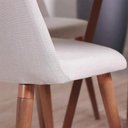 Ver imagem 2 de Kit de 2 Cadeiras de Madeira Maciça Estofada New Drop - Natural C/ Linho Off White - Cobre