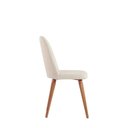 Ver imagem 6 de Kit de 2 Cadeiras de Madeira Maciça Estofada New Drop - Natural C/ Linho Off White - Cobre