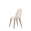 Ver imagem 4 de Kit de 2 Cadeiras de Madeira Maciça Estofada New Drop - Natural C/ Linho Off White - Cobre